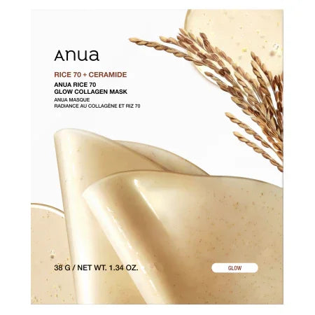 ANUA Rice 70 Glow Collagen Mask (1pc)