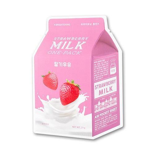 A'PIEU Milk One Pack Sheet Mask - Strawberry (1pc) - Asiena Beauty