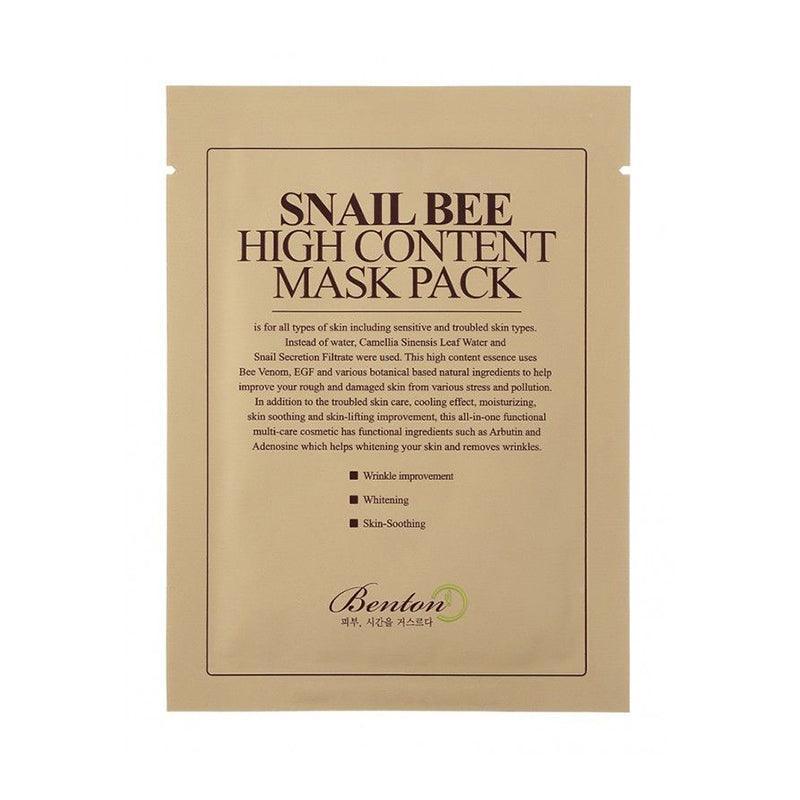 BENTON Snail Bee High Content Mask Pack (1pc) - Asiena Beauty