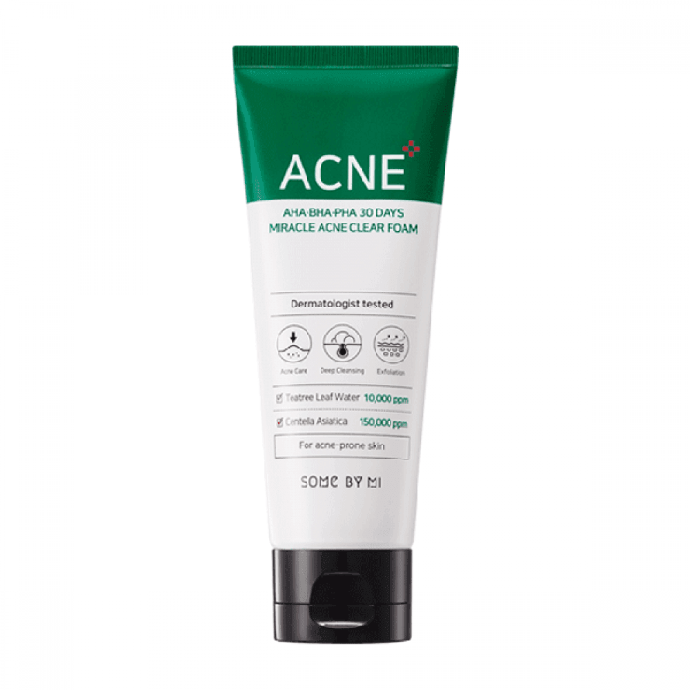 SOME BY MI AHA.BHA.PHA 30 Days Miracle Acne Clear Foam (100ml) - Asiena Beauty